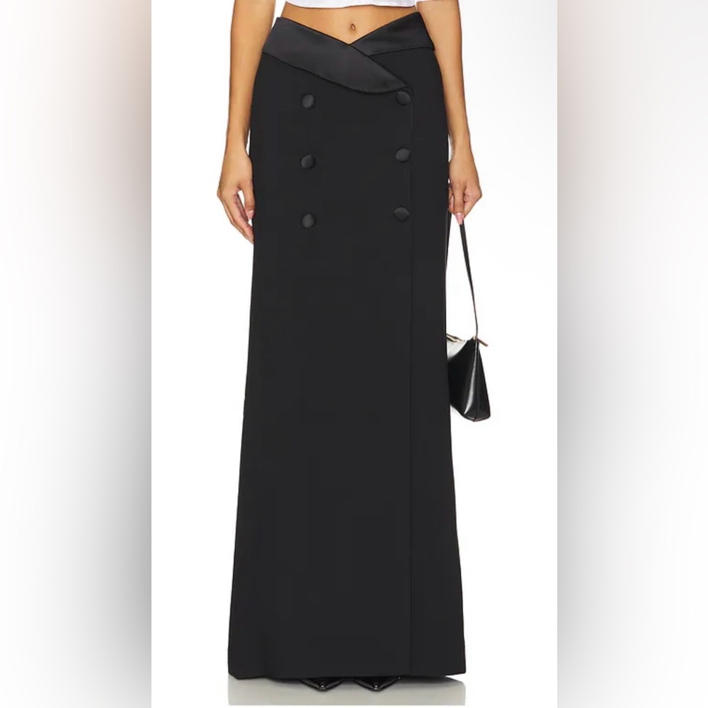 L’Agence Diara Black Tuxedo Women’s Black Maxi Skirt Size 2